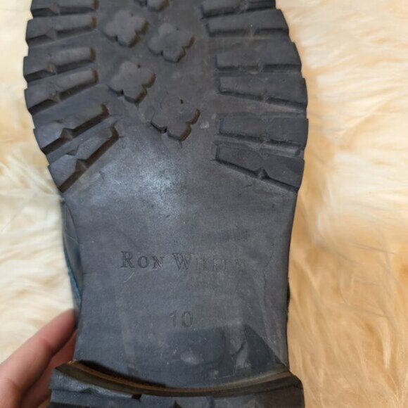 Ron White Leather Dress Shoes "Wyatt" Blueish Grey Men Size 10 - Picture 15 of 15